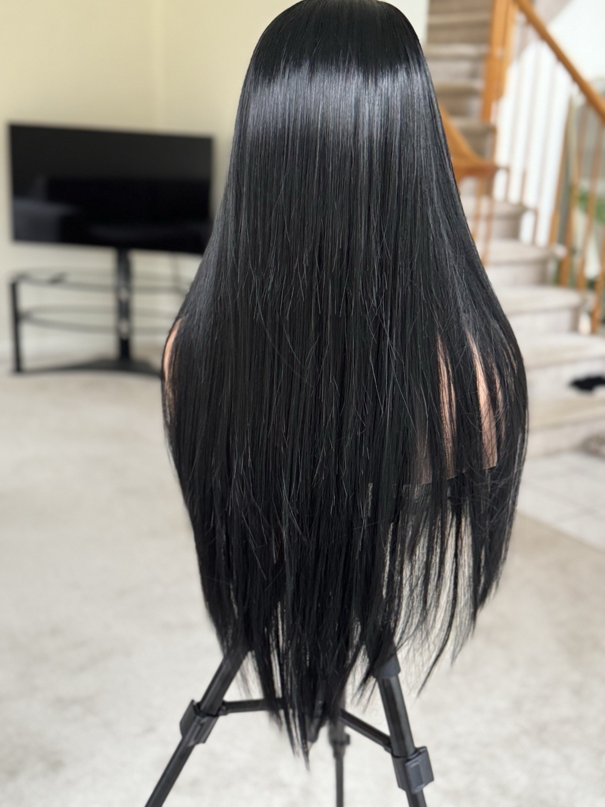 200% Density Straight Lace Front Wig – HD Transparent Lace – Human Hair Look