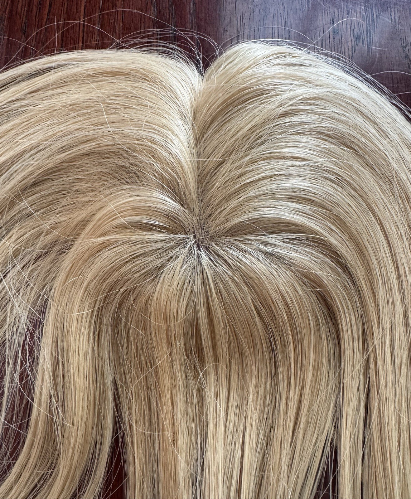 The Hair Shop Human Hair Topper 15” Blonde Highlighted Clip In Hair Piece