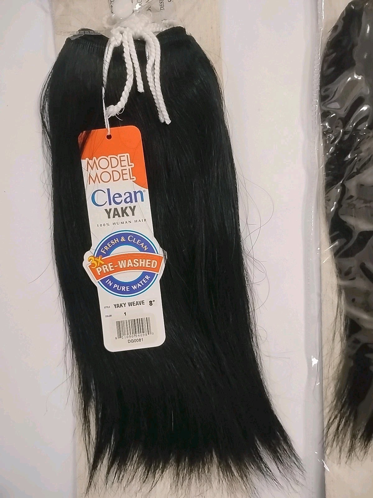2 Packs MODEL MODEL Clean 100% Human Hair Weave Extension Yaky washed _8″_#1
