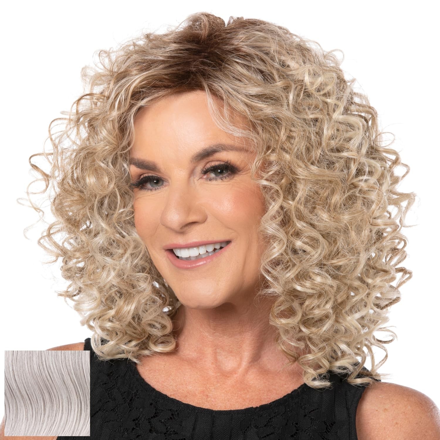 Toni Brattin Irresistible Wig Light Grey – Regular Cap Spiral Curl Lace Box