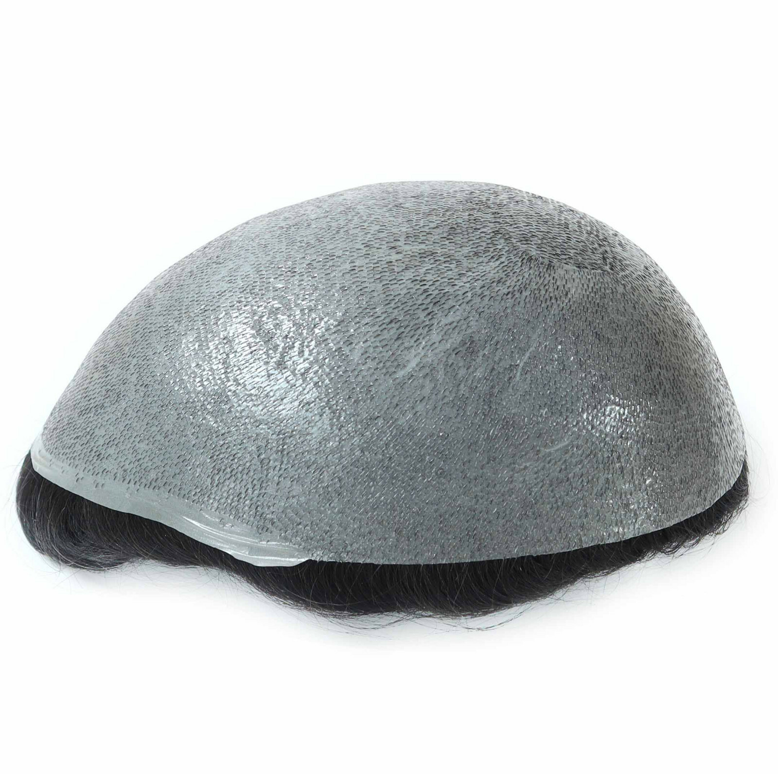 Mens Toupee Hair Replacement System V-loop Super Thin Skin Human Hairpiece