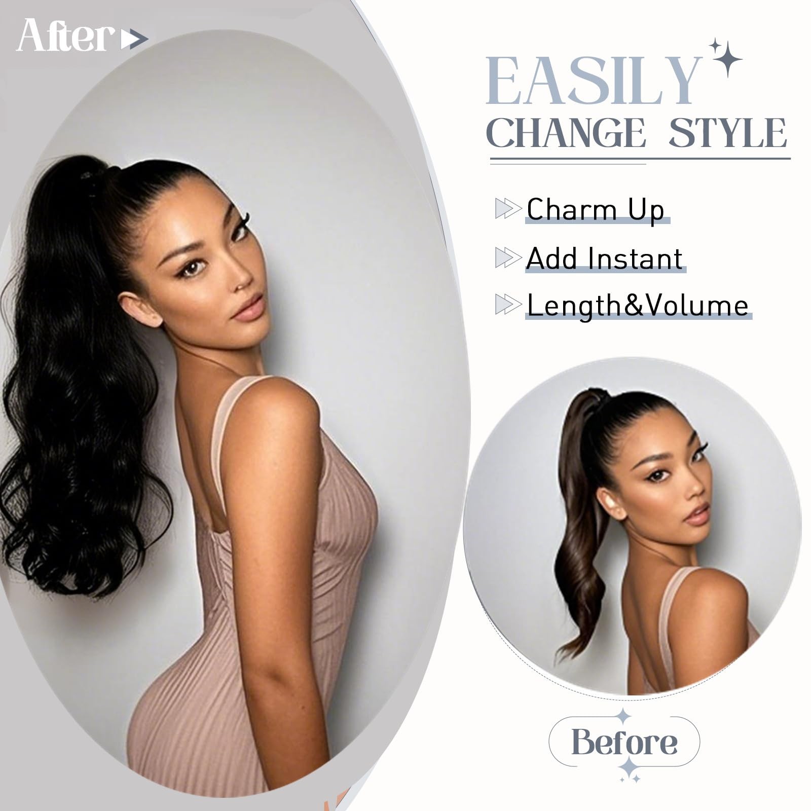 Rich Choices Claw Clip Ponytail Extension Real Human Hair Clip In Long Remy