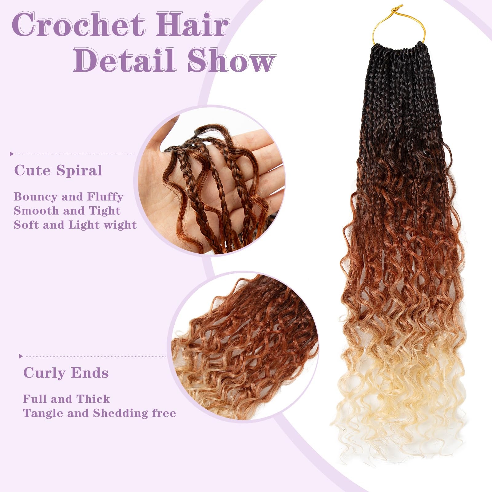 Nayoo Boho Braids Crochet Hair 18 Inch Goddess Crochet Braids Curly Ends Pre