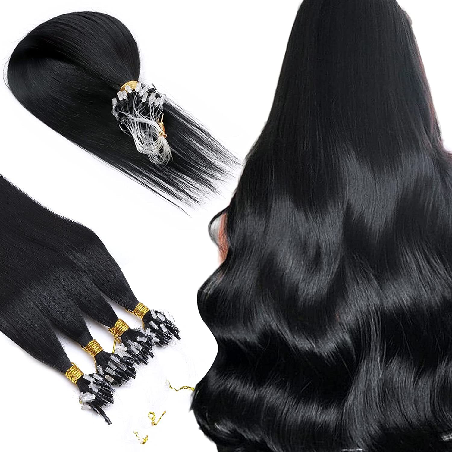 Micro Ring Hair Extensions Micro Link Human Hair Loop Micro Beads Brazilian Hair