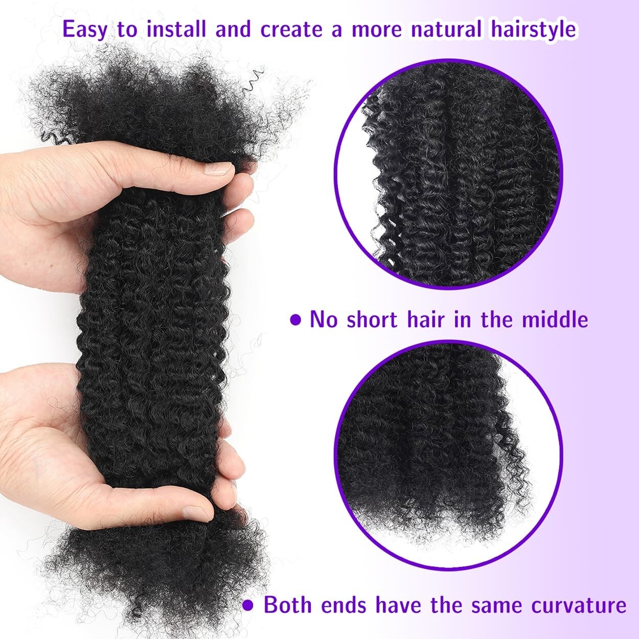 16 Inch Afro Kinky Curly Human Hair Bulk for Permanent Micro Locs/Twists/Brai…
