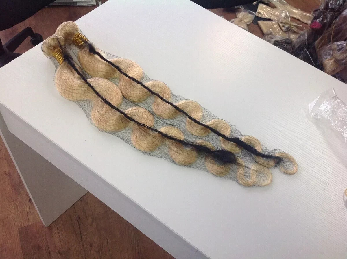 12A PURE BLONDE 613 PERUVIAN VIRGIN HUMAN HAIR BODY WAVE 30+30INCH 2BUNDLES 200g