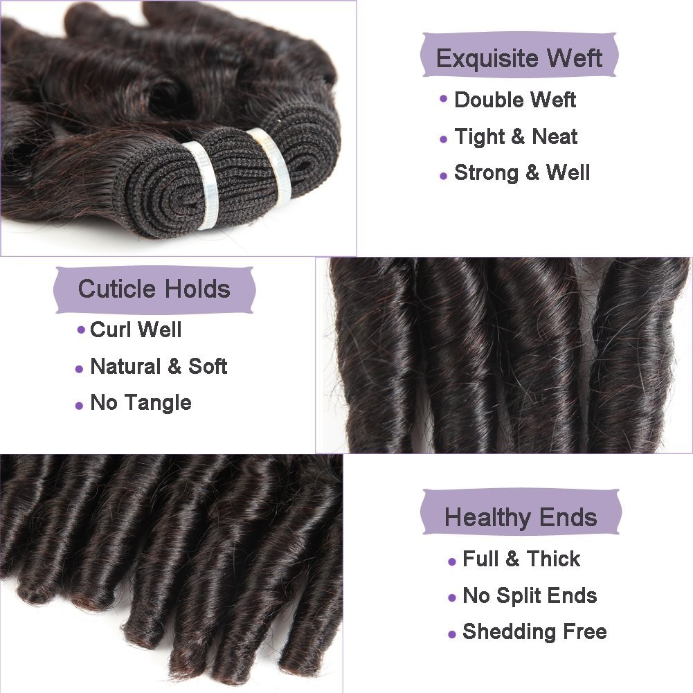 Loose Wave Brazilian Hair Extensions 4 Bundles 9A Unprocessed Curly Weave 50g/pc