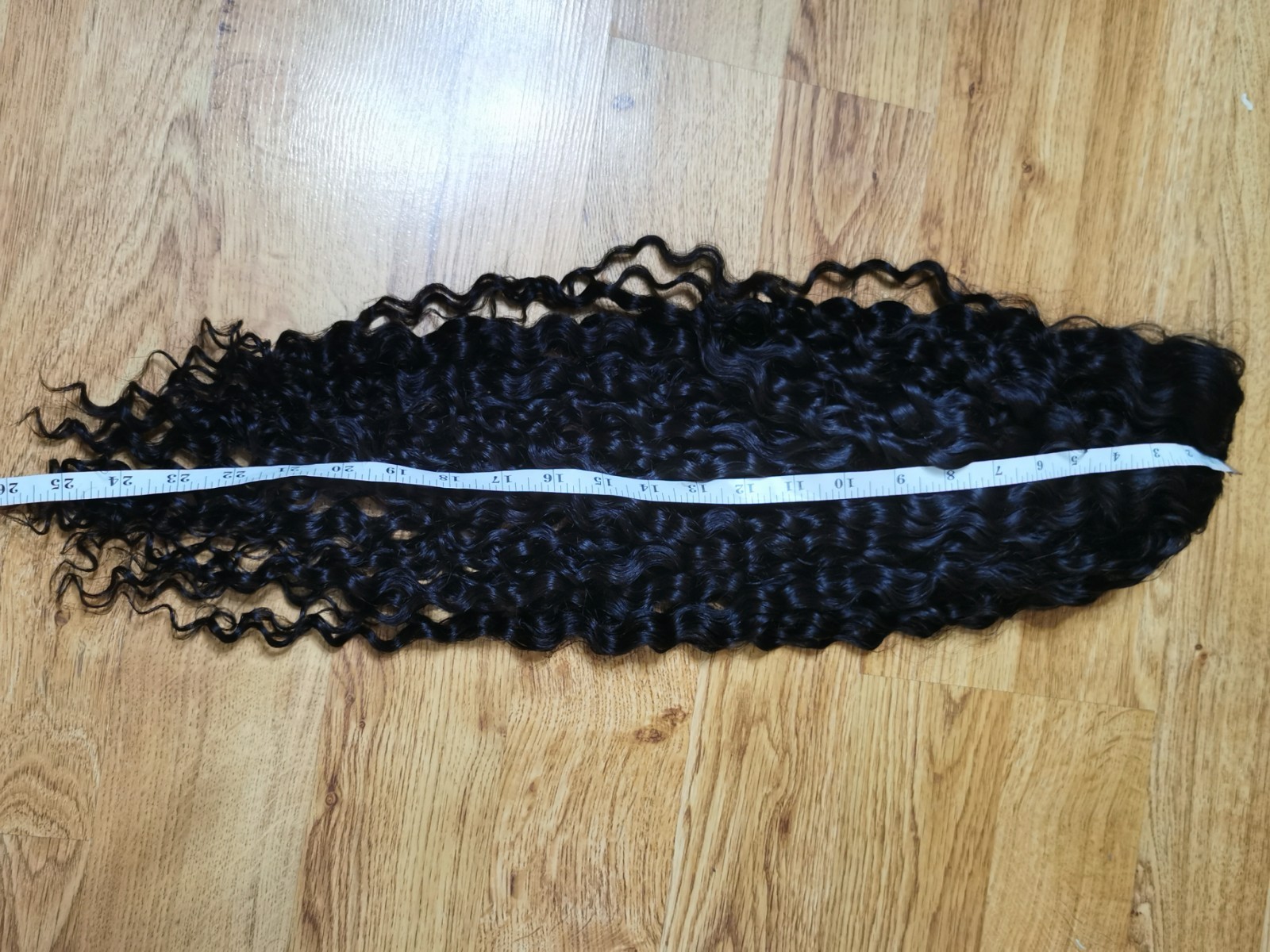 Custom High Quality Sexy Deep Curly 26” Virgin Human Hair Wig 1B