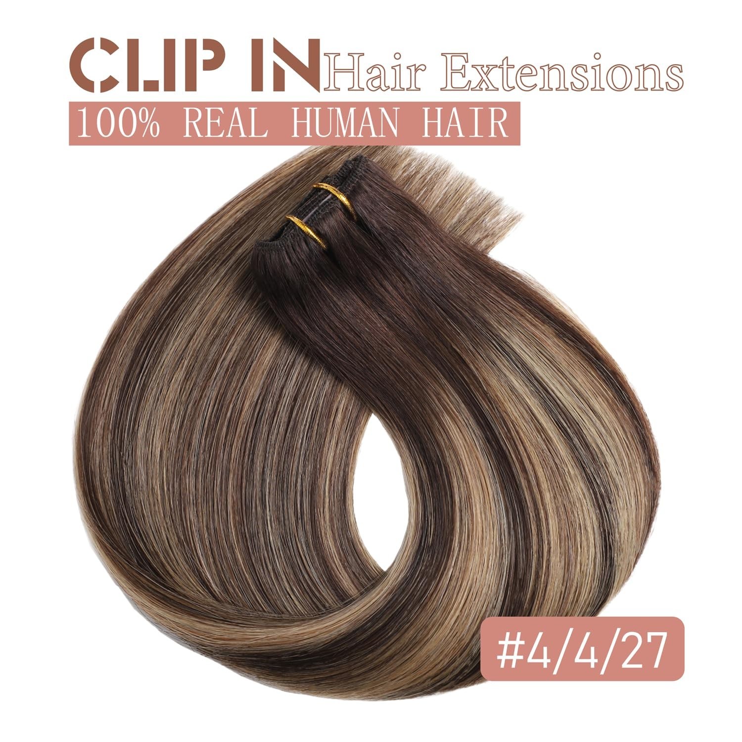 Luxurious 18 Inch Remy Clip-In Hair Extensions – Balayage Chocolate to Caramel