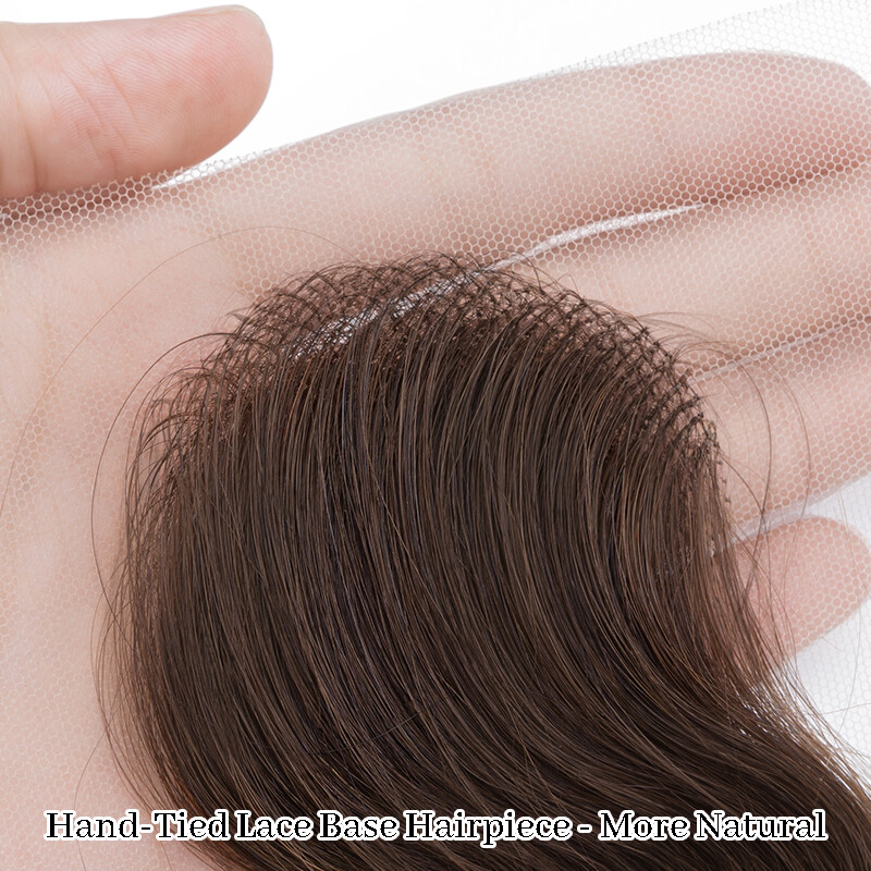 100% Remy Human Hair Hairpiece Full Lace Base Bald Spot Cover-up Patches Topper