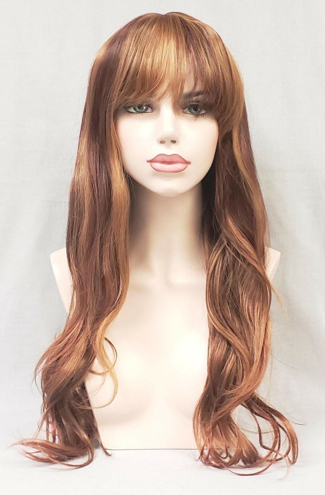 WOMENS 30″ LONG STRAIGHT WAVY HAIR WIG W/ LOTS OF LAYERS & BANGS SKIN TOP TONYA