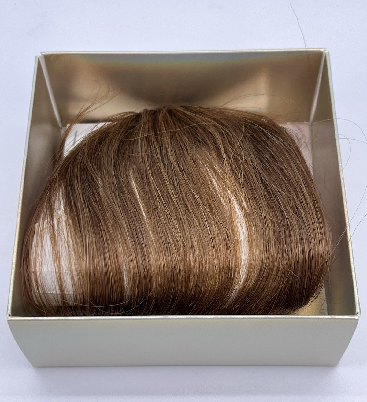 Medium Brown 100% Real Human Hair Clip In Wispy Bangs Hair Topper