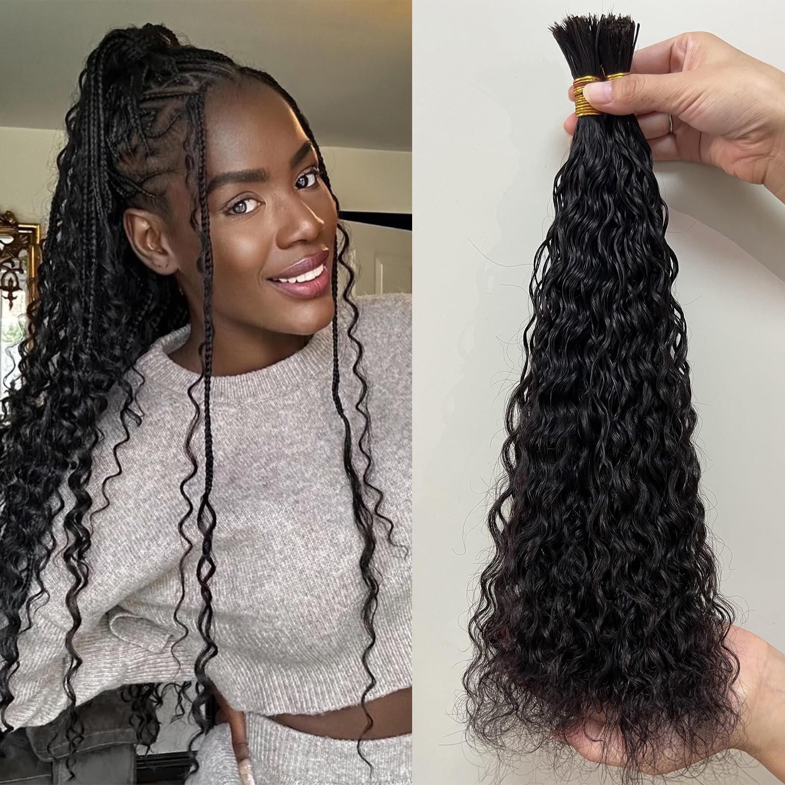 Charming You Bulk Pre Divided Human Hair For Crochet Boho Braids Extensions
