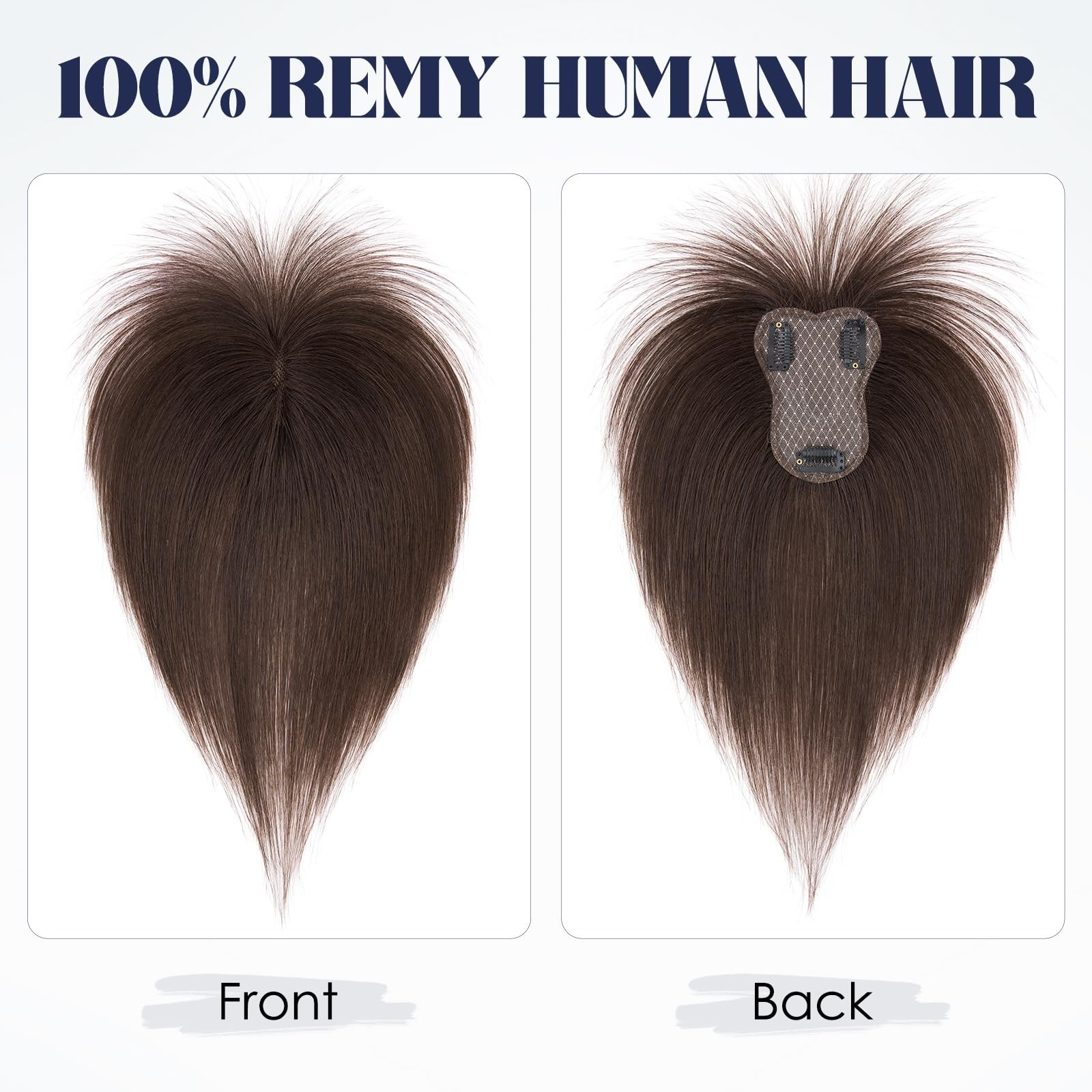 My-Lady Human Hair Toppers For Women Real Human Hair Air Bangs Hand-Tied Thin 8