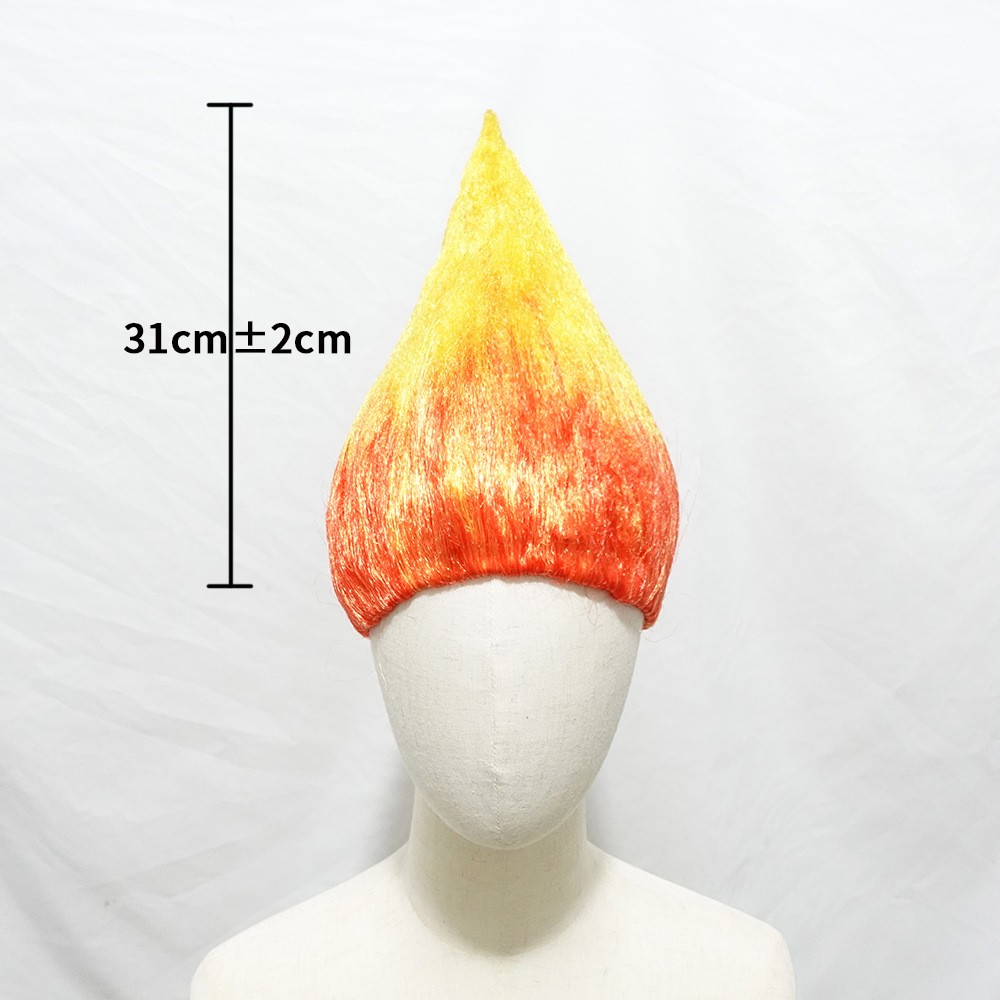 Flame Gradient Pointy Troll Wig Synthetic Heat Resistant Halloween Cosplay Party
