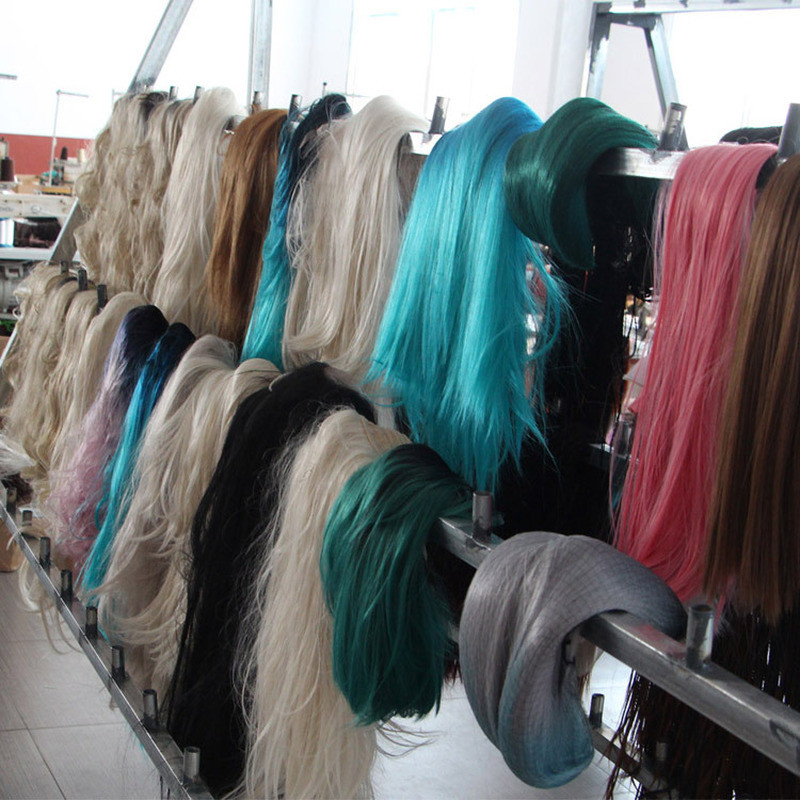 Lace Front Straight Black Hair Synthetic High Temperature Resistance Fiber Wigs