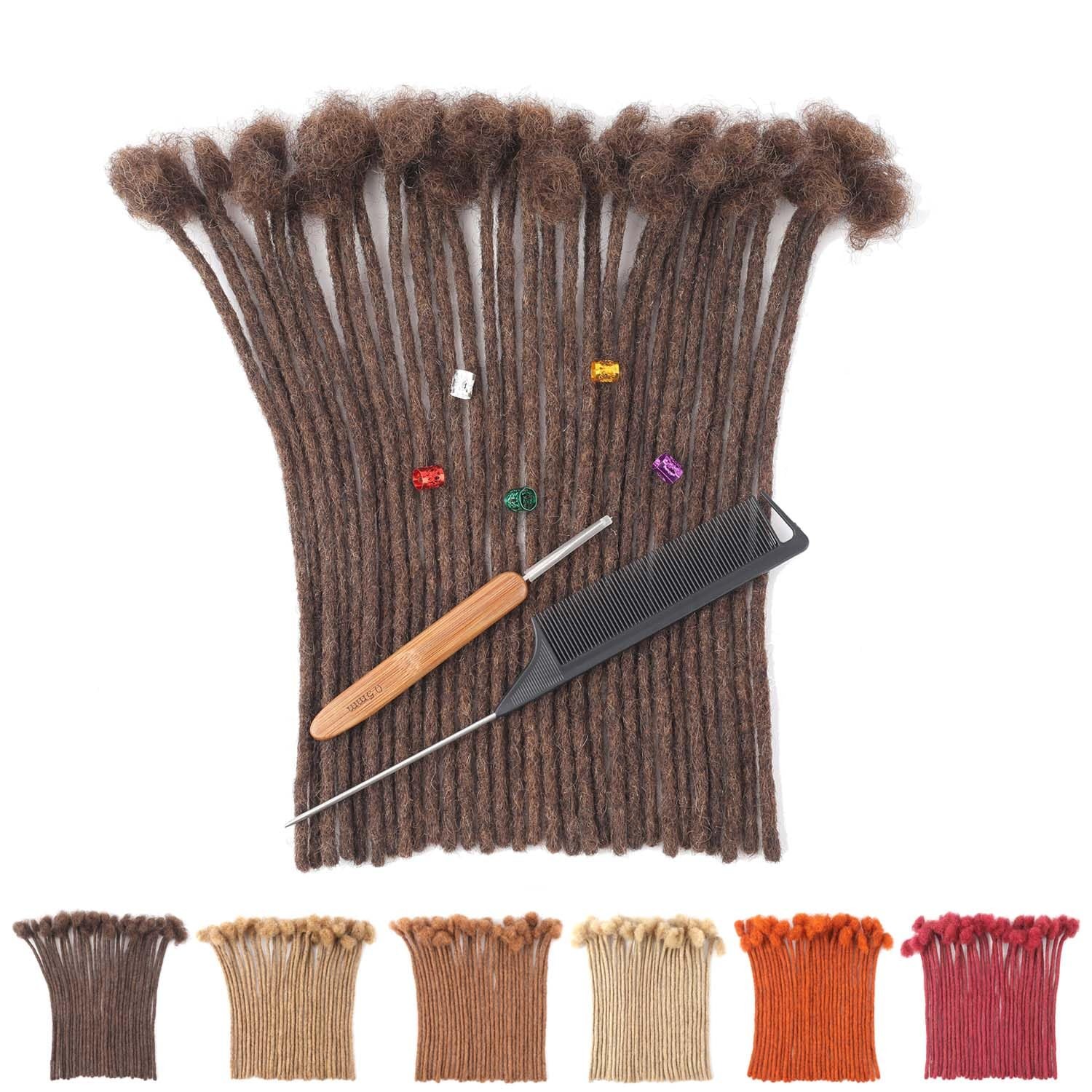 Cikreet 4 Dark Brown Loc Extensions Human Hair Dreads Extensions For Men Women