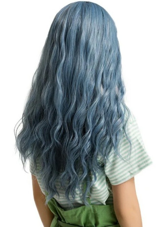 NWT Haircube Mermaid Baby Blue 22″ Long Synthetic Wig Cap LC194-1