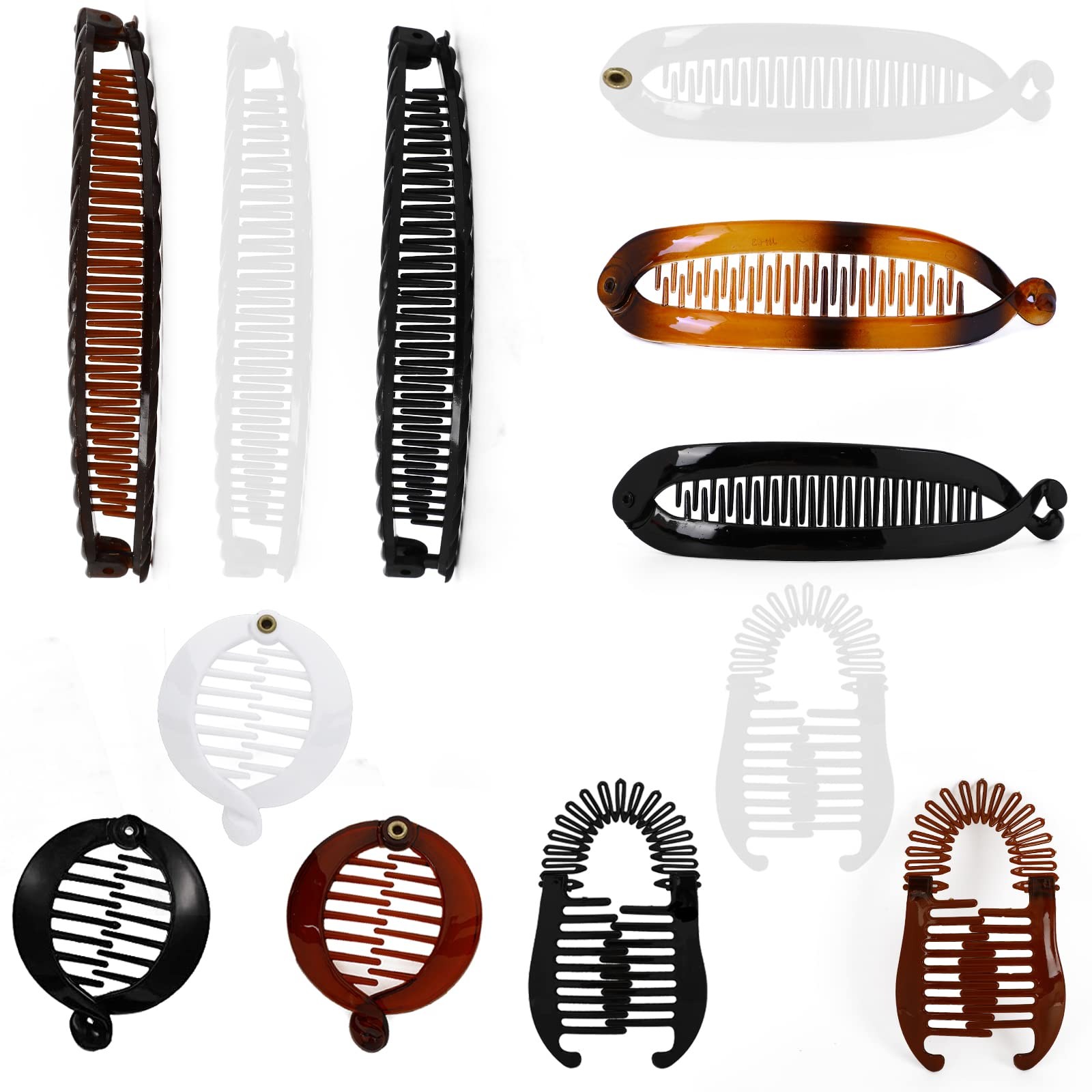 12PCS Banana Hair Clips, Clincher Combs Large Vintage Double Comb 12 Pack