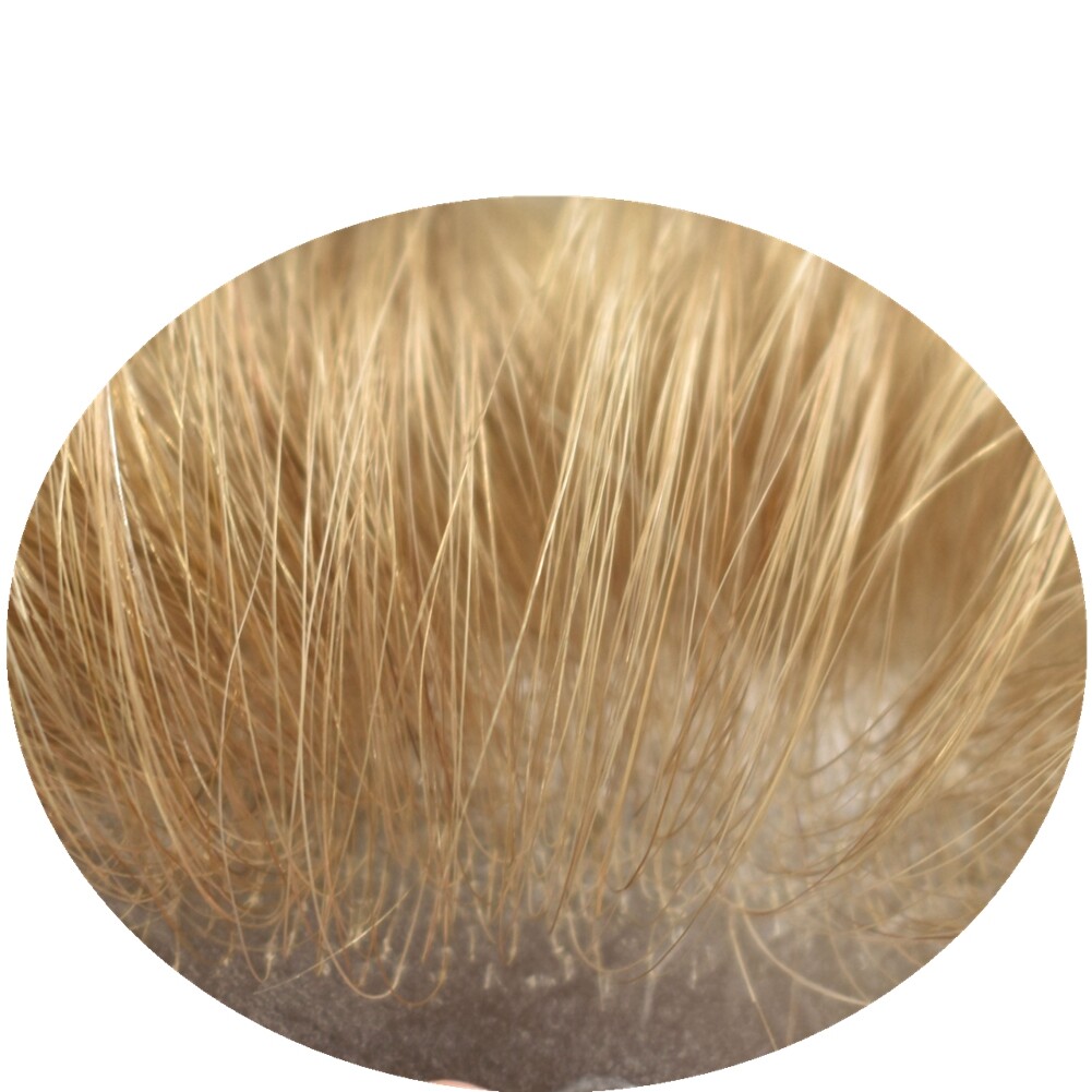 Mens Toupee Thin Skin V-Loop Hairpiece 0.03mm Poly PU Gray Hair Replacement