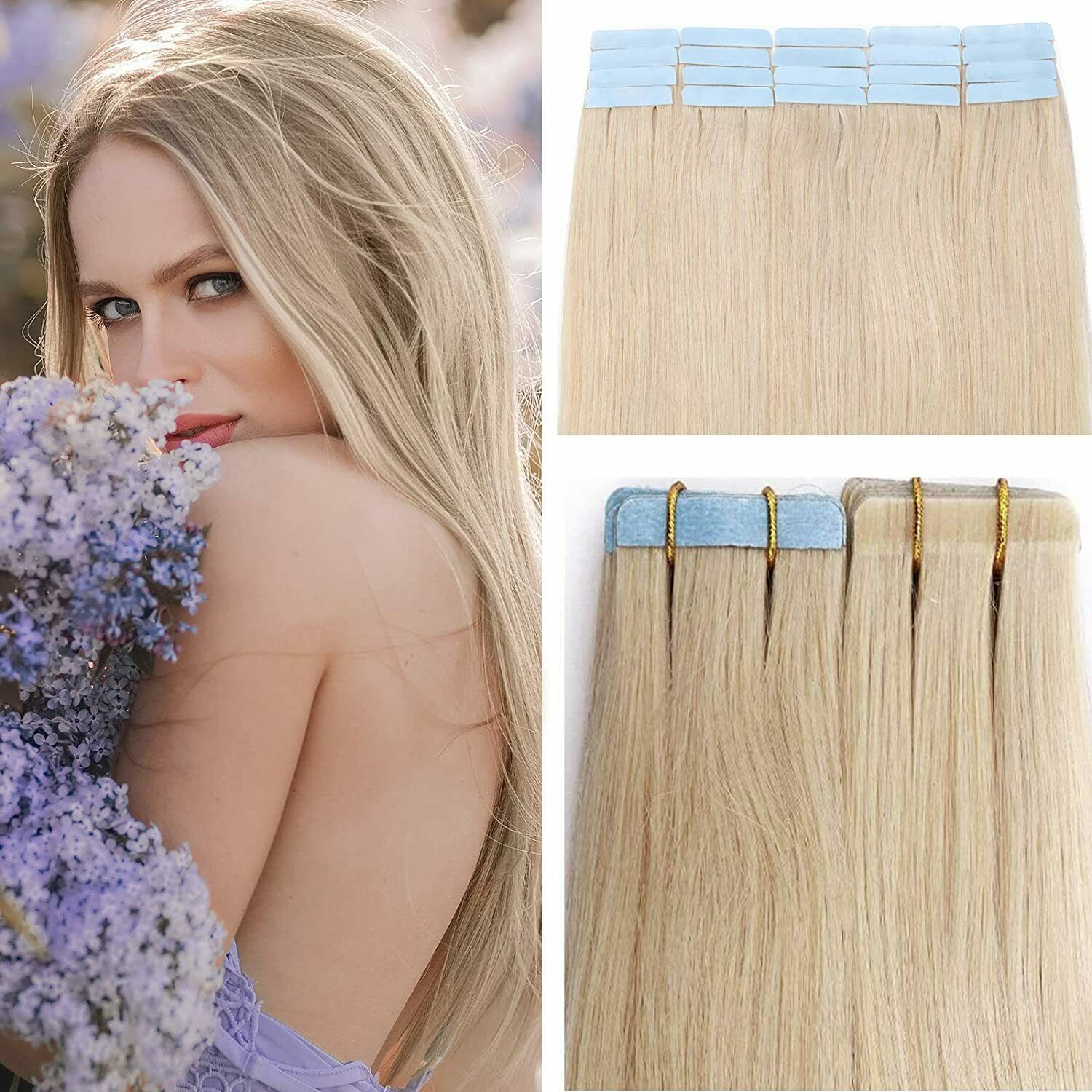 Seamless Super Tape in Human Hair Extensions Skin Weft Straight Remy Hair Thick