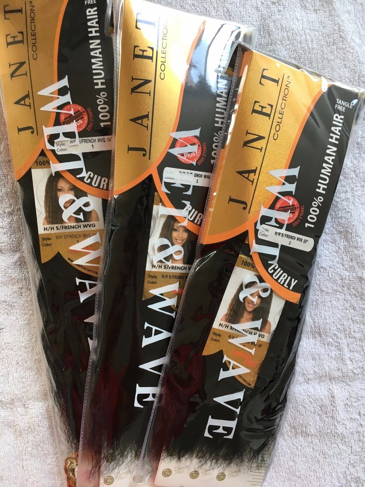 Janet super french Weave Wet And Wavy Color 1 – Jet Black 100% Human Hair