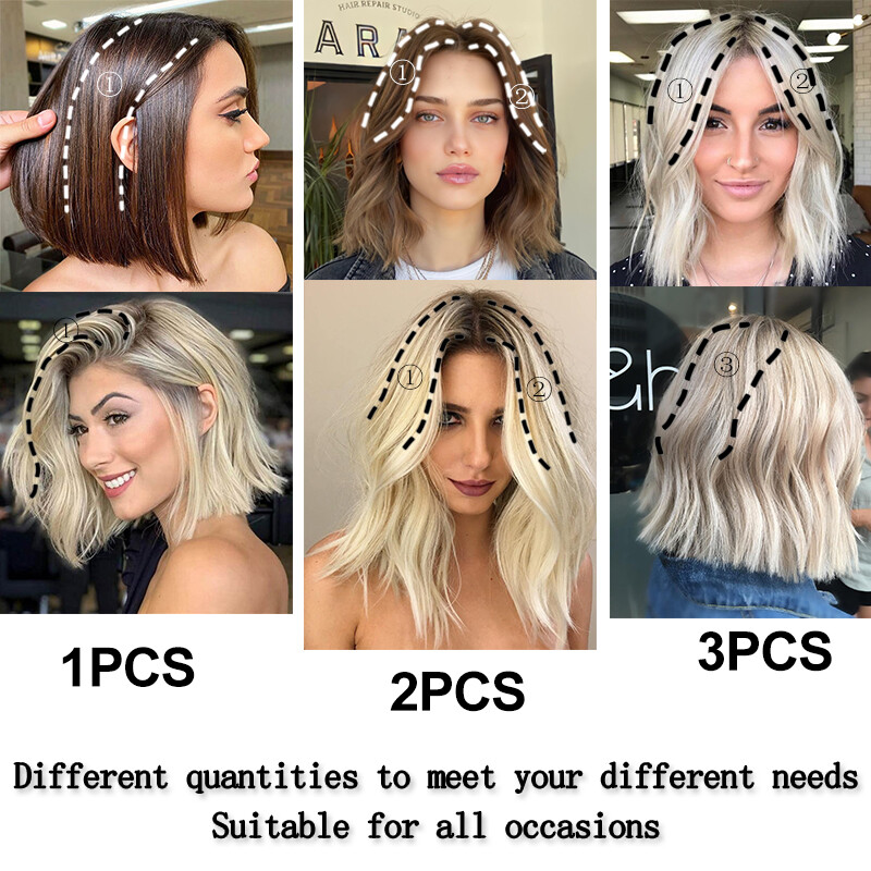 Short Clip in Toupee Base Hairpieces One Piece For Thicker Hair Extensions Women