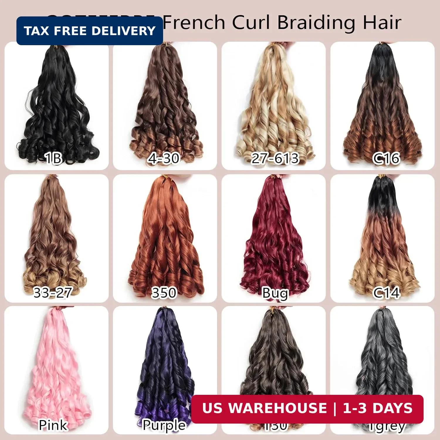 French Curl Braiding Hair 12 Inch Curly Braiding Hair 8 Packs Pre Stretched Fren
