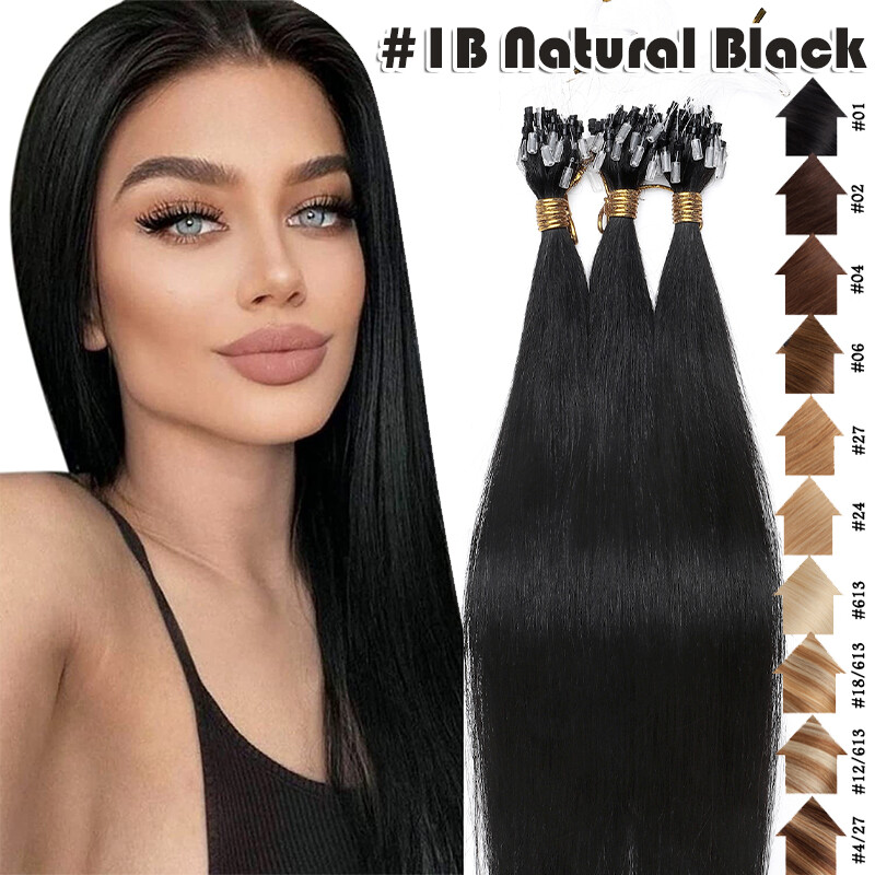 THICK 300S Microlink Hair Extensions Micro Beads Loop Ring Real Remy Human Hair
