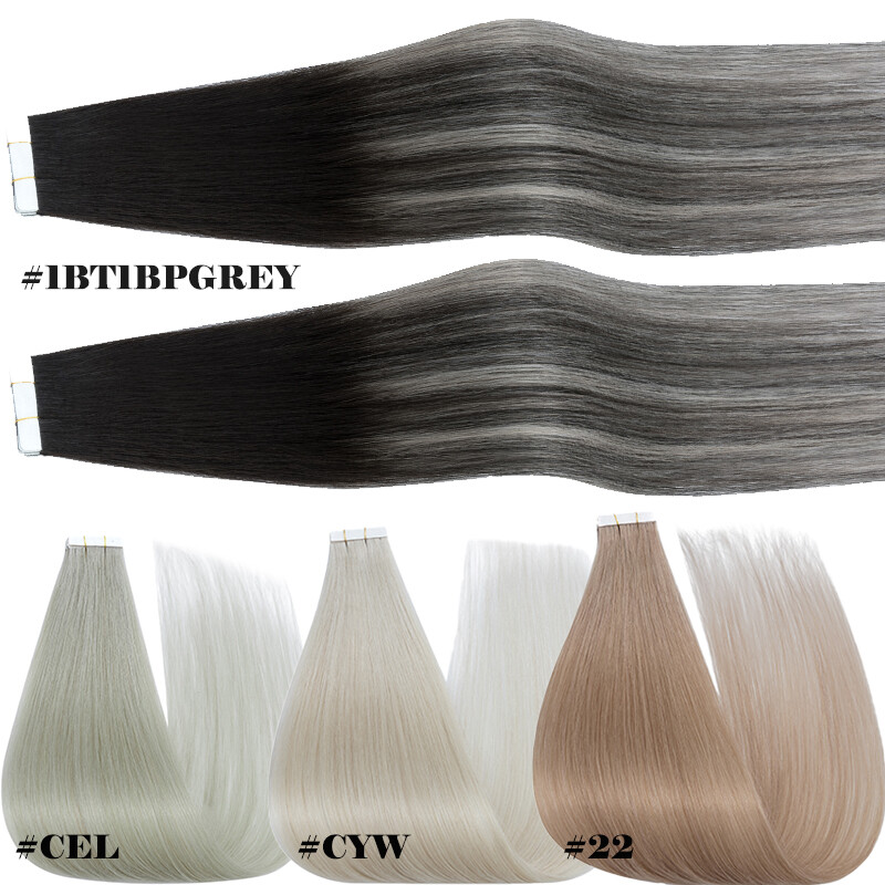 Thick PU Skin Weft Russian Tape In 100% Remy Human Hair Extension 60PCS=150G