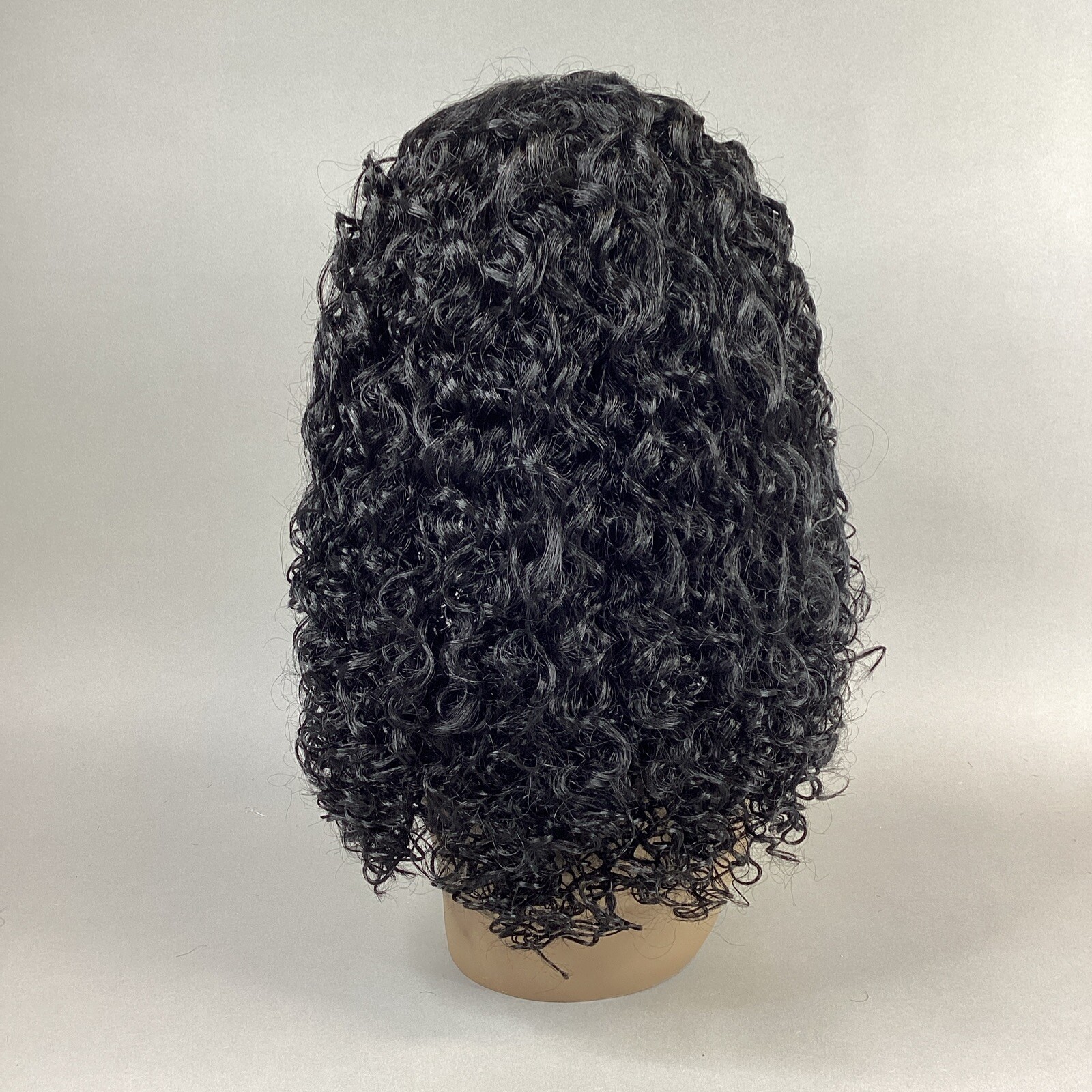Damaris Long Curly #1 Jet Black Premium Synthetic Lace Part Wig