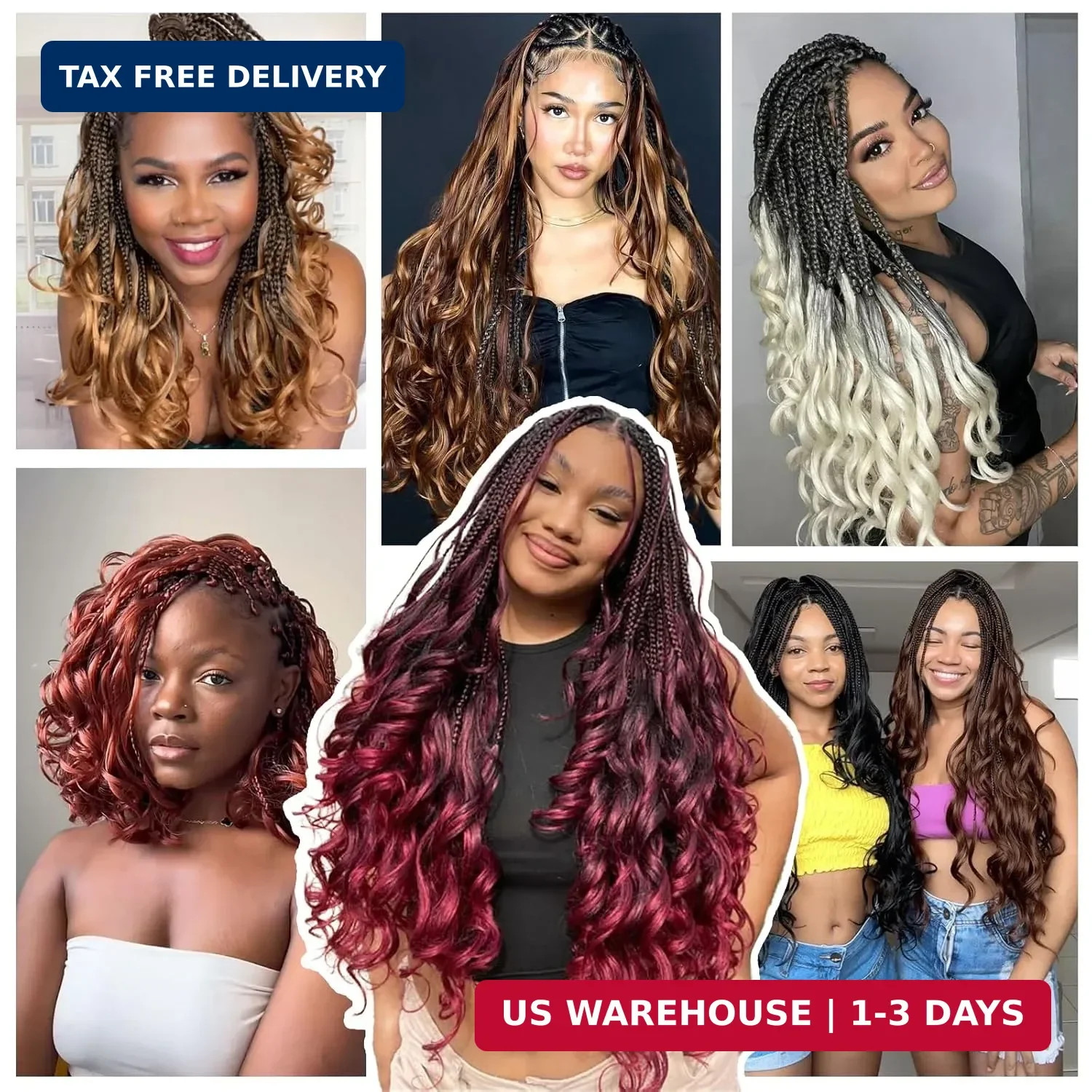 French Curl Braiding Hair 12 Inch Natural Black Curly Braiding Hair 8 Packs Pre