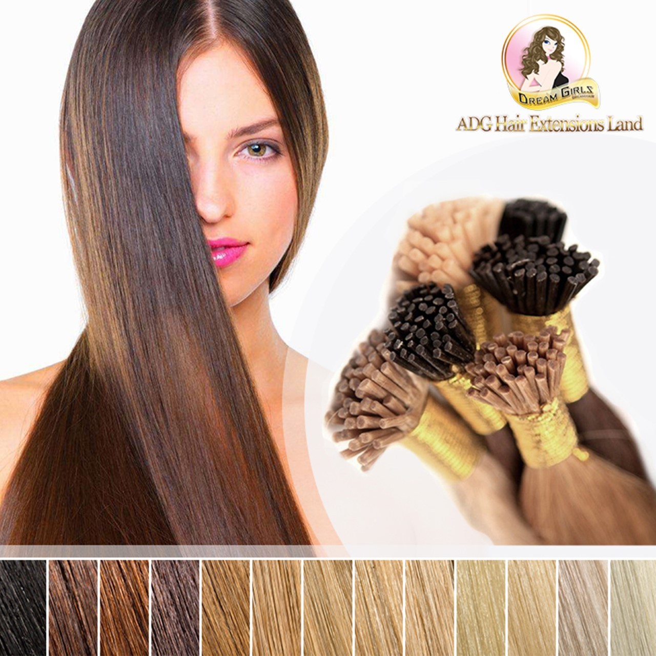 26″ Indian 100% Remy Human 6A Itips Micro Beads Hair Extensions Nature Black #1b