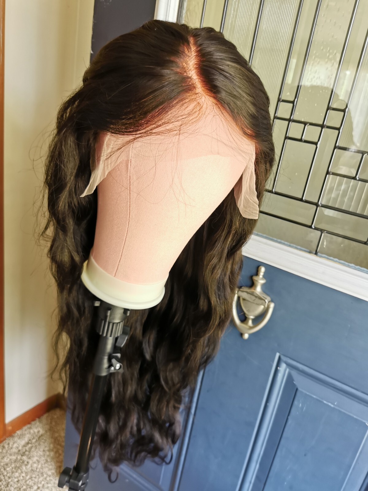 Ready To Go Bleached Knots High Quality Sexy 30” Human Hair Front Lace Wig 1B