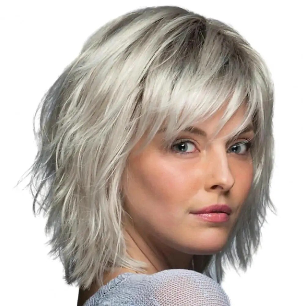 New Messy Women Wig, Soft Smooth Short Curly Wig with Bangs, Natural Look⭐