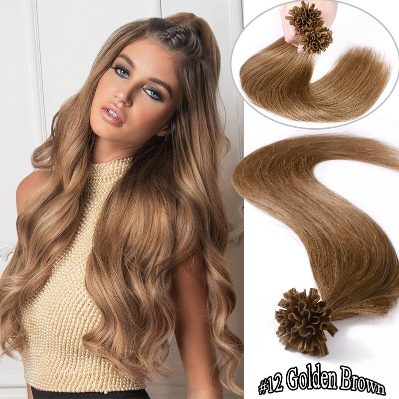 THICK Keratin Glue Fusion Nail U Tip 100% Remy Real Human Hair Extensions 150G