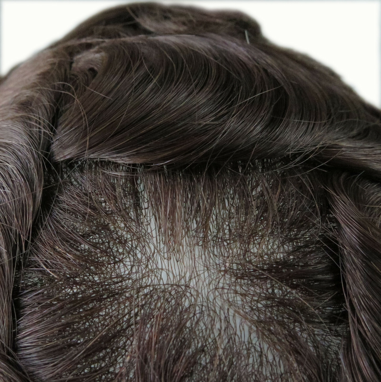 Super Thin Skin Mens Human Hair Replecement System Mens Toupee 8X10 Brown NG #2