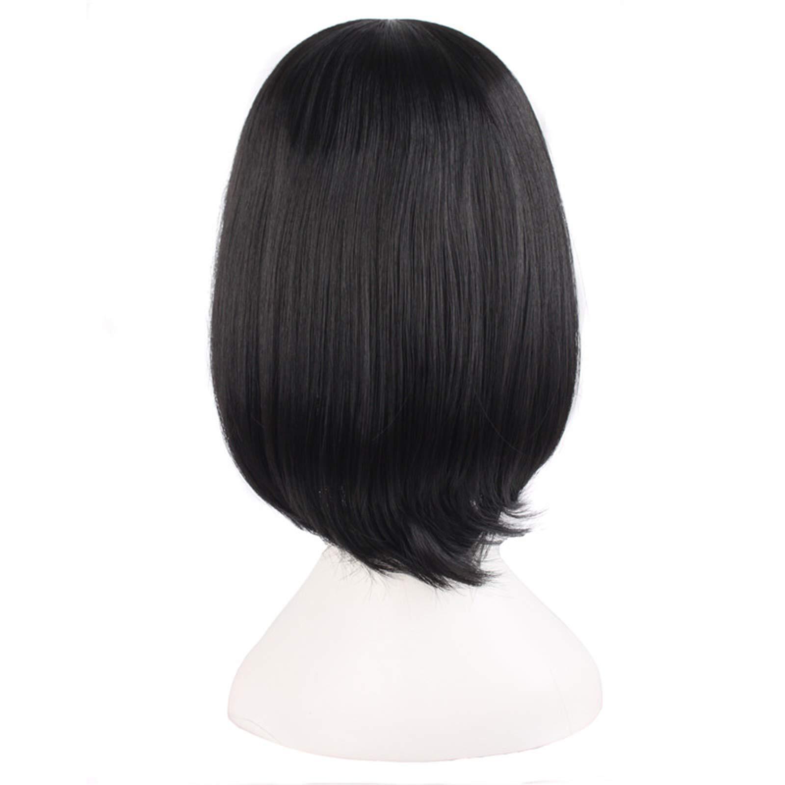 14″/35cm Female Models Medium Length Straight Hair Cosplay Wigs（Black）