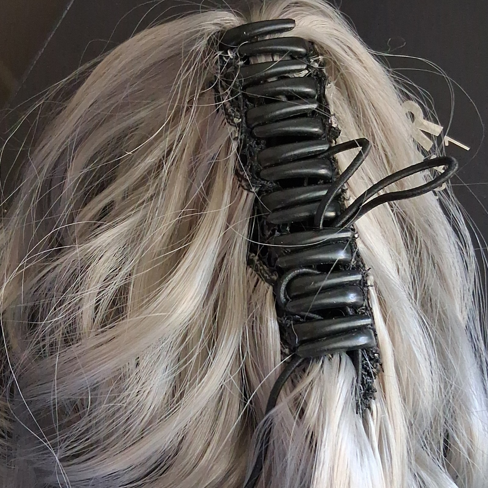 Ash Blond Gray Wavy Synthetic Claw Clip Hair Extension 21-30in for Women