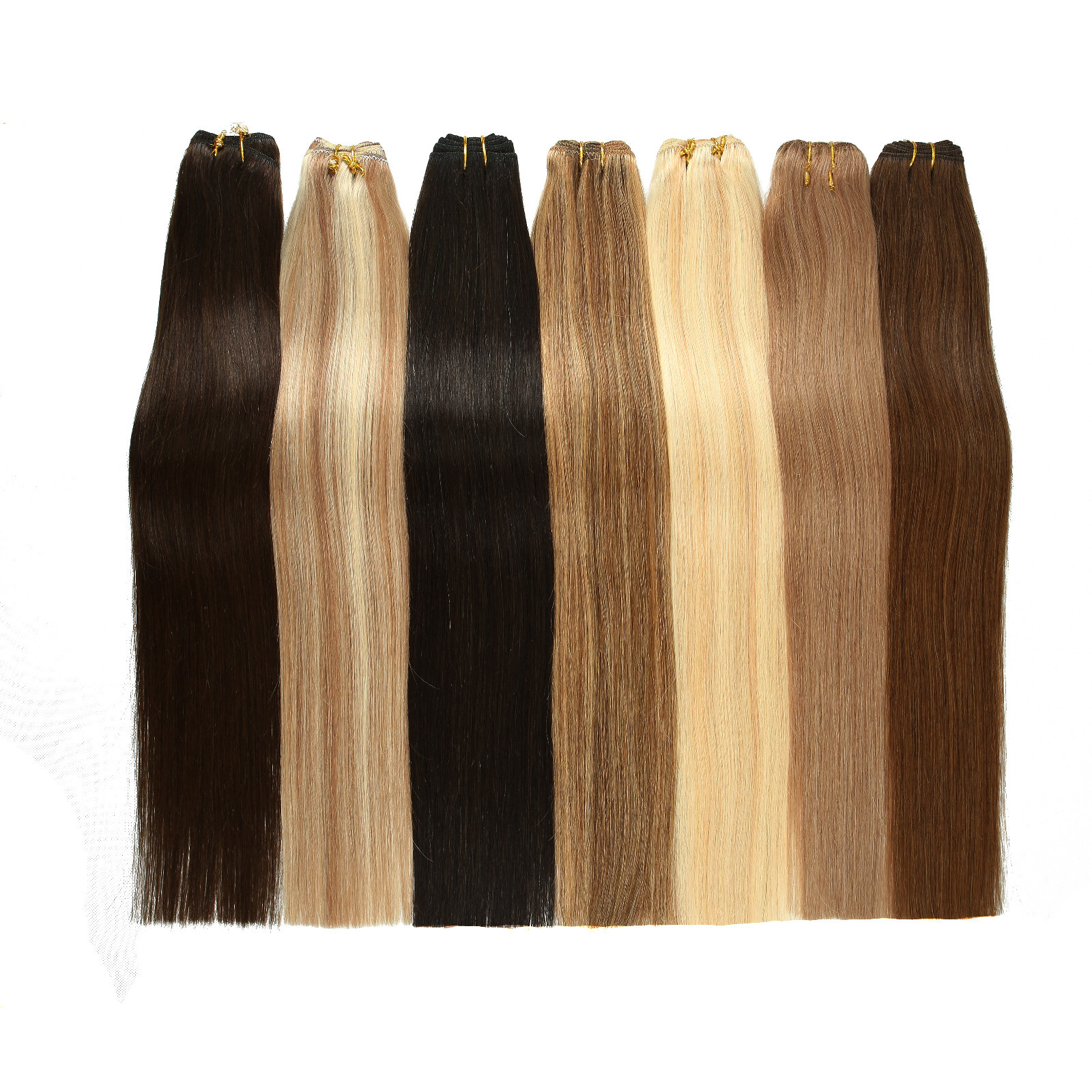 Sew in Wefts Hair Extensions 100% Real Human Hair Double Weft Bundles 16-30inch