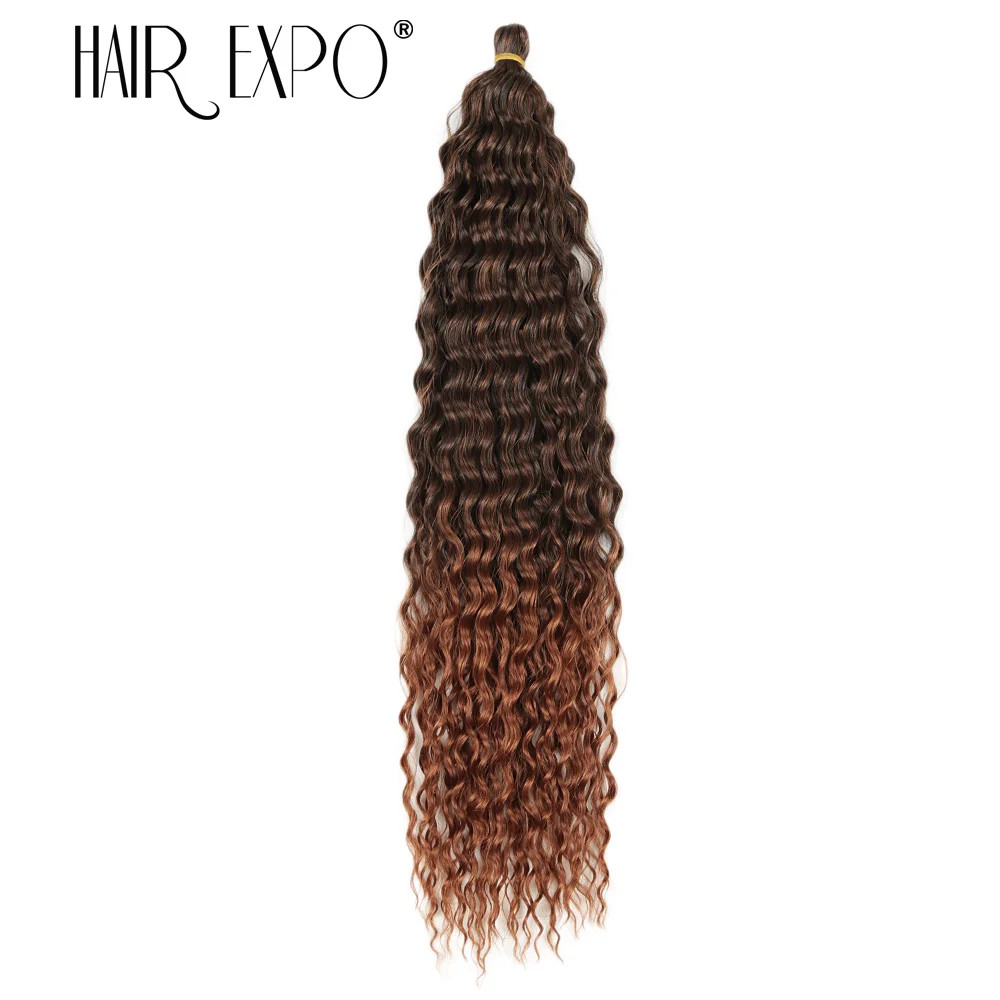 22 Inch Ombre Ariel Curl Crochet Hair Synthetic Deep Wave Braid Hair Extensions