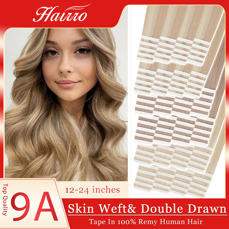 40pcs=100g Tape In 100% Remy Real Human Hair Extensions Thick End Double Drawn