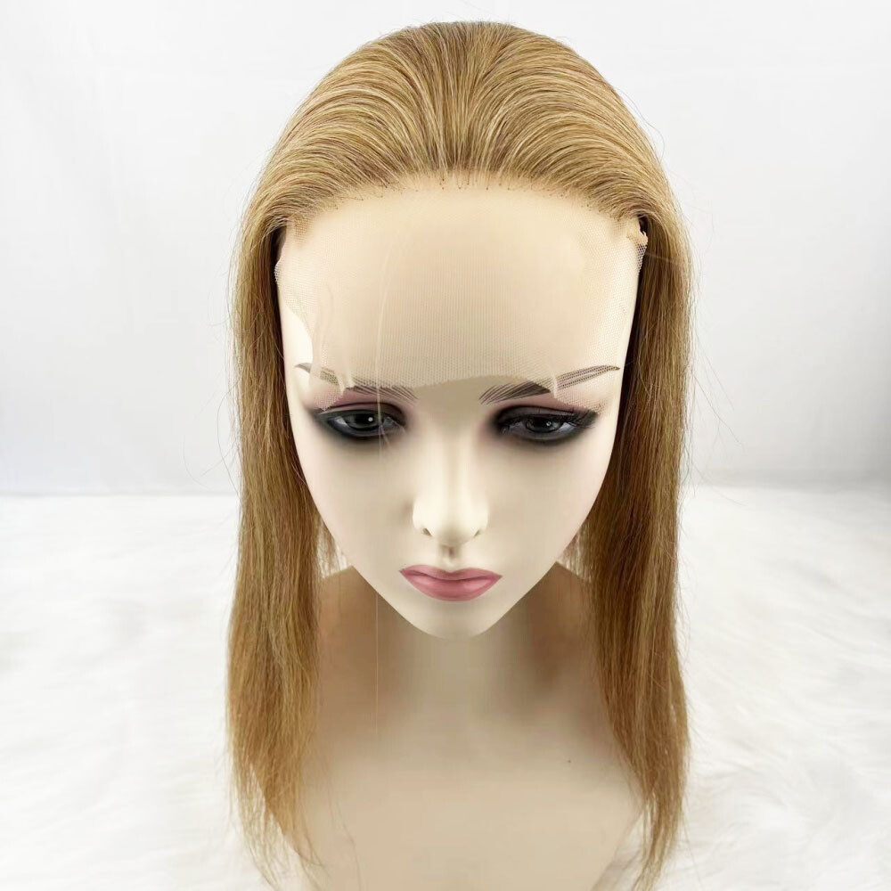 5*5 Golden Blonde Human Hair Closure Silk Top Straight Skin Base Lace Closure 27