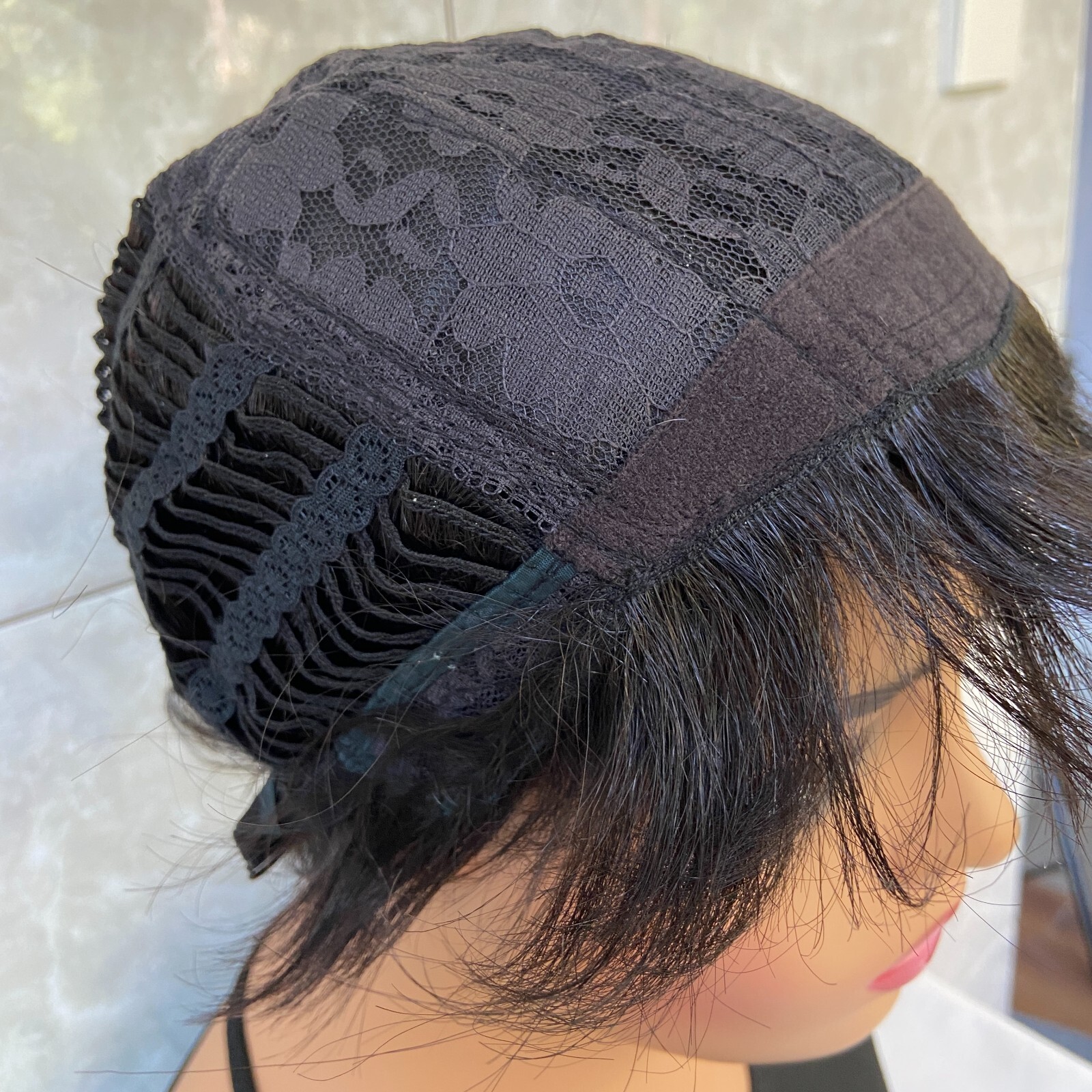 Side Part 100% Human Hair Black Soft With Bangs Men Natural Daily Use Wigs