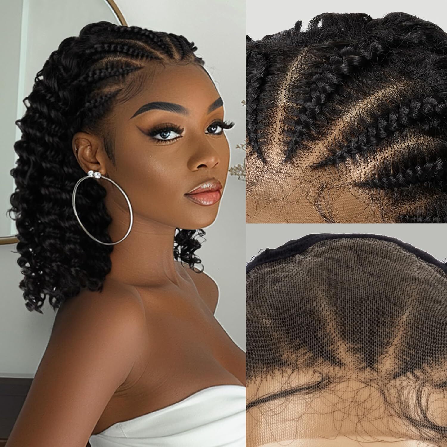 Braided Wigs 100% Human Hair 13X4 Lace Front Wig Braided Wigs