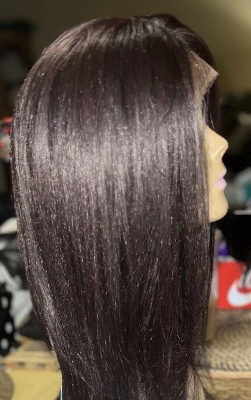 SWISS LACE FRONT WIG HANDTIED LONG STRAIGHT LAYERED WIG #1 BLACK HEAT OK NEW