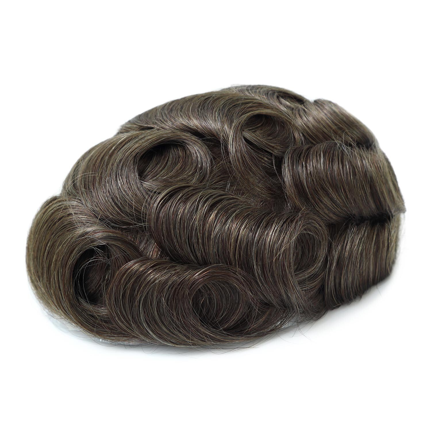 Gent Mens Toupee Human Hair Replacement System Hairpiece Ultra Thin Skin 0.04mm