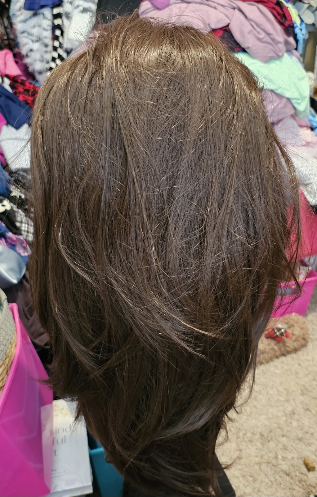 Rich Chocolate Brown Layered Free Part Wig