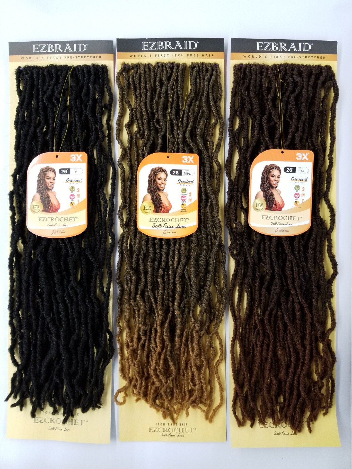 I&I Hair Innocence EZCROCHET 3X Faux Locs Crochet Braiding Hair Spectra 26″