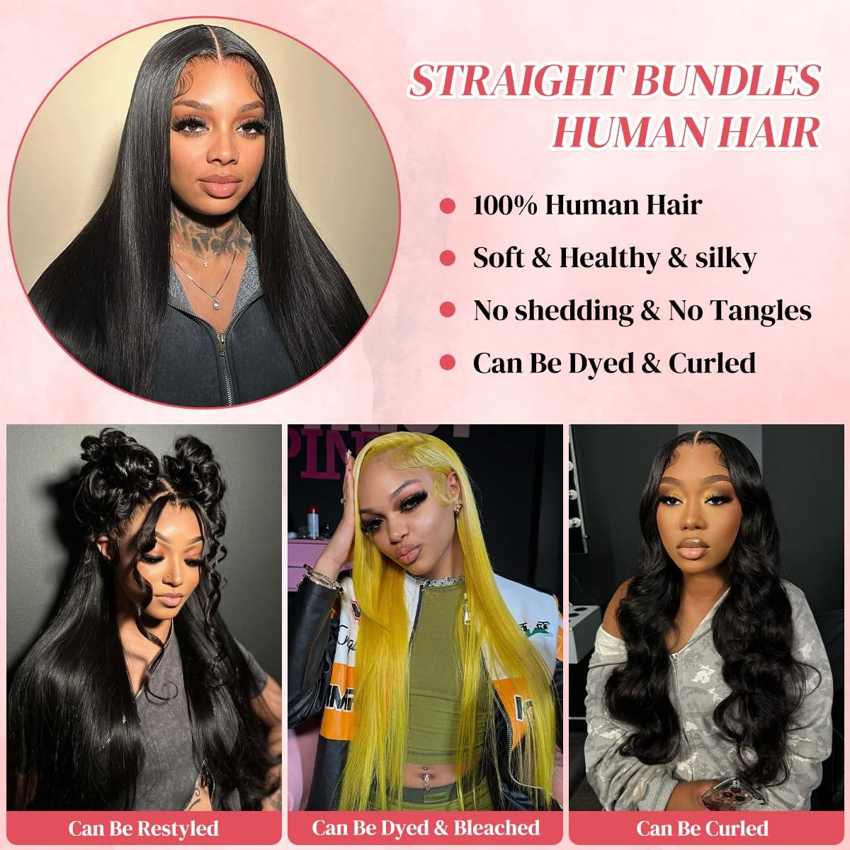 Cfy 32 Inch One Bundle Human Hair Straight 12A 100 Unprocessed Brazilian Virgin